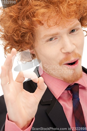 Image of handsome man showing ok sign