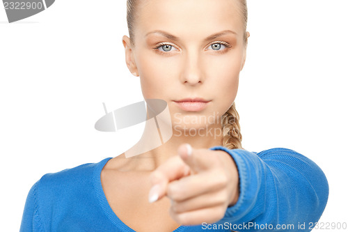 Image of businesswoman pointing her finger