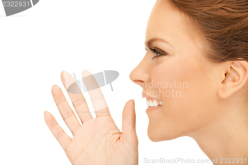 Image of woman whispering gossip