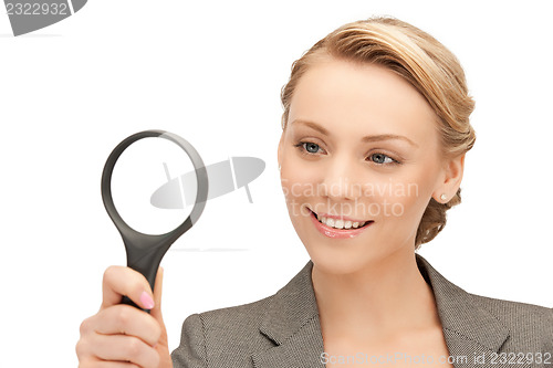 Image of woman with magnifying glass