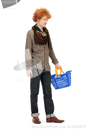 Image of man with shopping cart