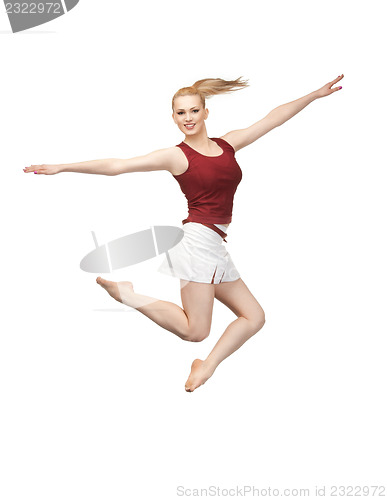 Image of jumping sporty girl