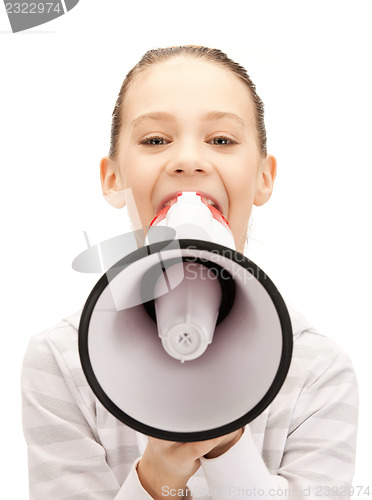 Image of teenage girl with megaphone