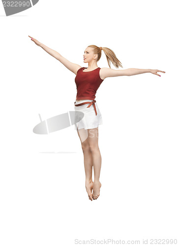 Image of jumping sporty girl