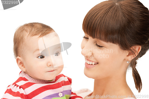 Image of happy mother with adorable baby