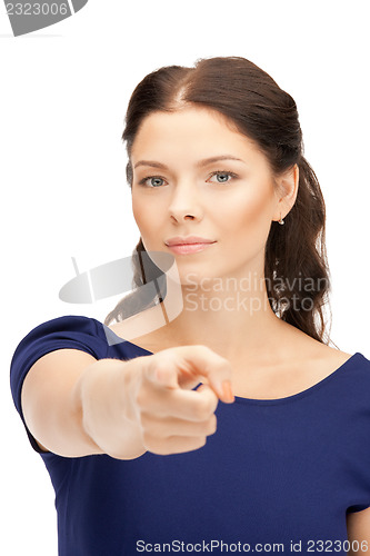 Image of businesswoman pointing her finger