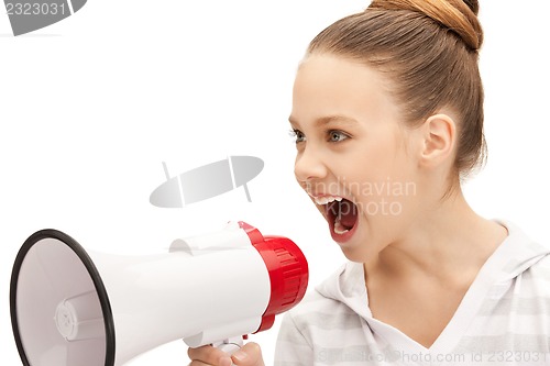 Image of teenage girl with megaphone