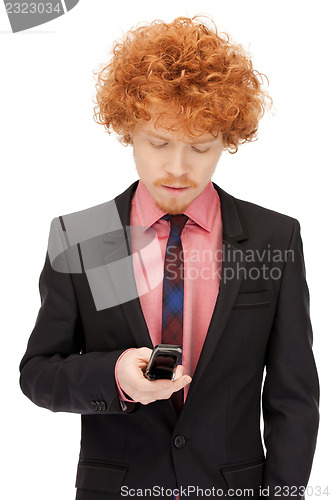 Image of handsome man with cell phone