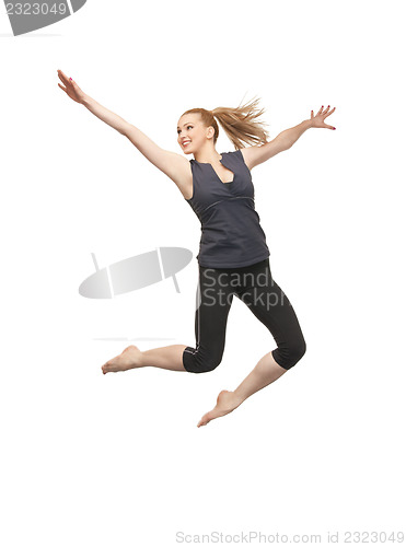 Image of jumping sporty girl