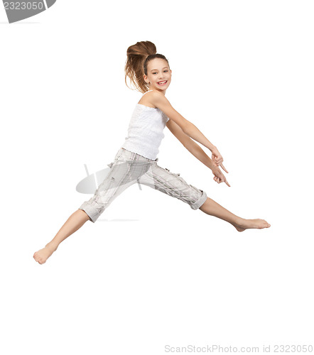 Image of jumping teenage girl