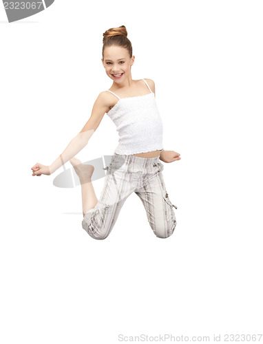 Image of jumping teenage girl