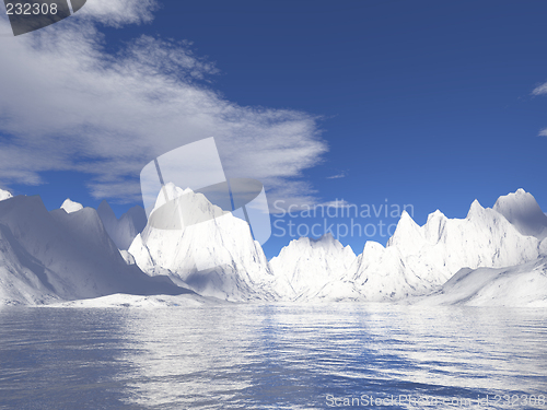 Image of Alaska icebergs with reflections