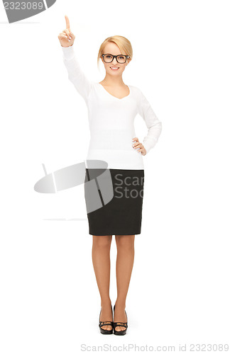 Image of woman with her finger up