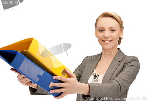 Image of woman with folders