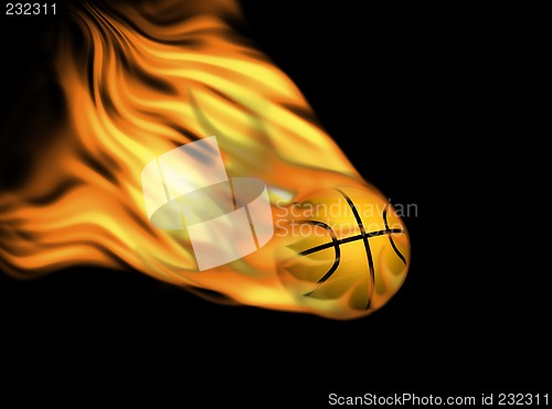 Image of basket ball in flames