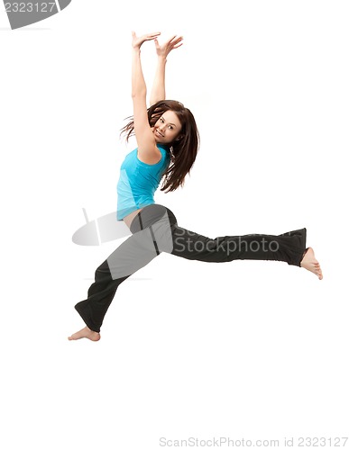 Image of jumping sporty girl