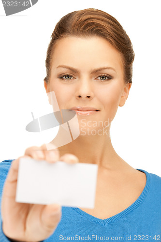 Image of woman with business card