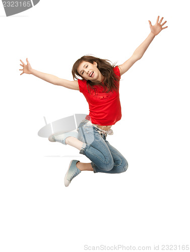 Image of jumping teenage girl