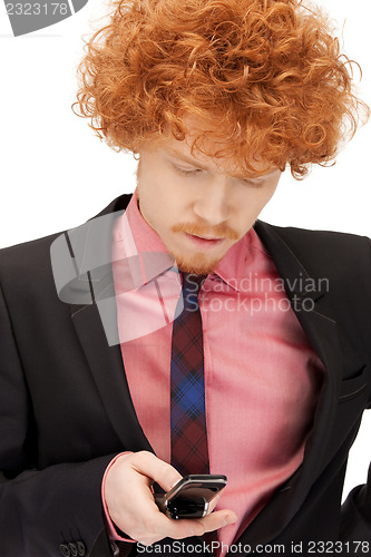 Image of handsome man with cell phone