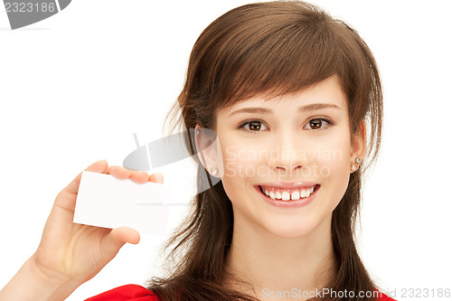 Image of teenage girl with business card