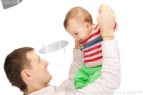 Image of happy father with adorable baby