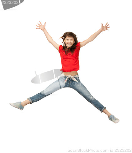 Image of jumping teenage girl