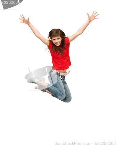 Image of jumping teenage girl