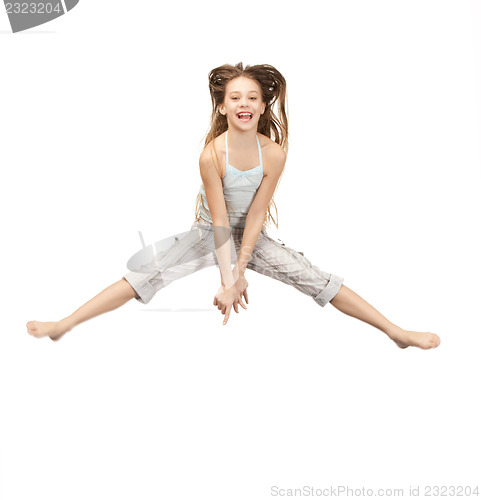 Image of jumping teenage girl