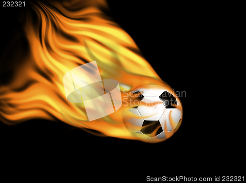 Image of soccer ball on flames