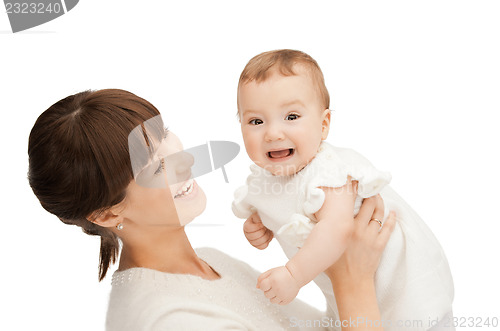 Image of happy mother with adorable baby