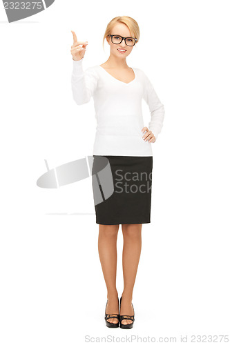 Image of woman with her finger up