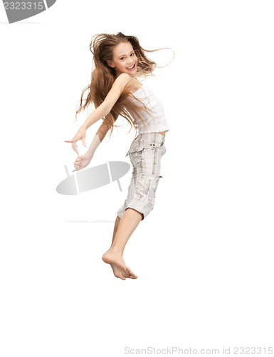 Image of jumping teenage girl