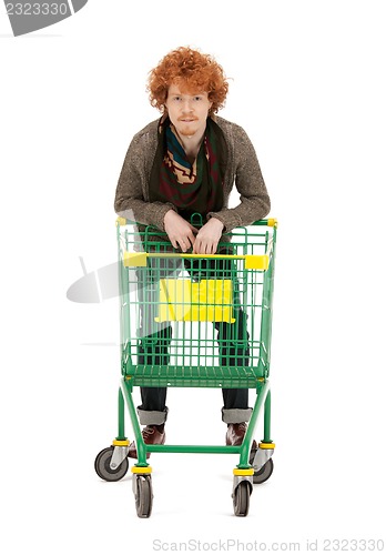 Image of man with shopping cart