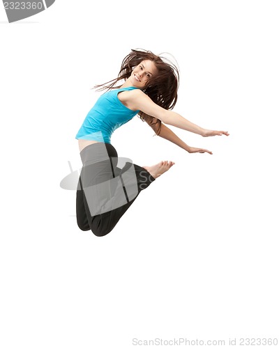 Image of jumping sporty girl