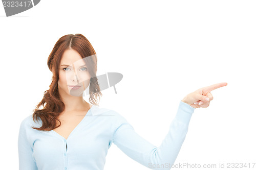 Image of businesswoman pointing her finger