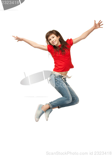 Image of jumping teenage girl