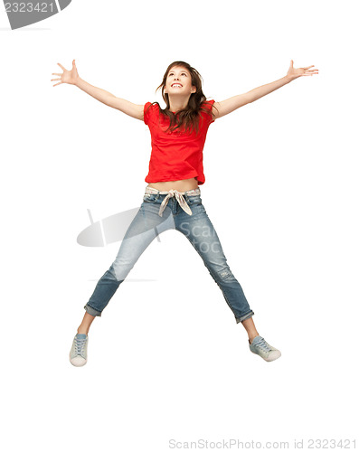 Image of jumping teenage girl