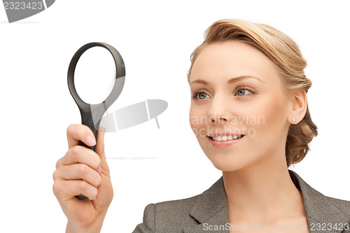 Image of woman with magnifying glass