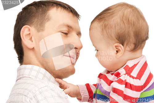 Image of happy father with adorable baby