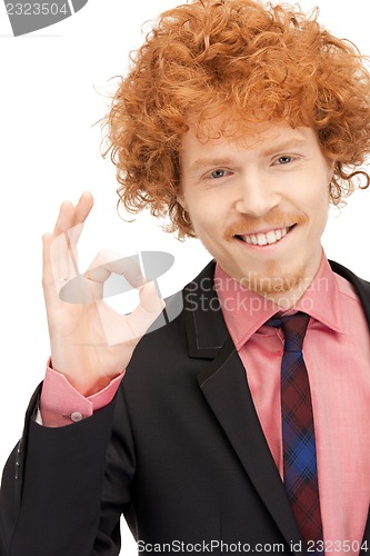 Image of handsome man showing ok sign