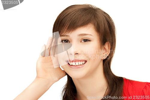 Image of teenage girl listening gossip