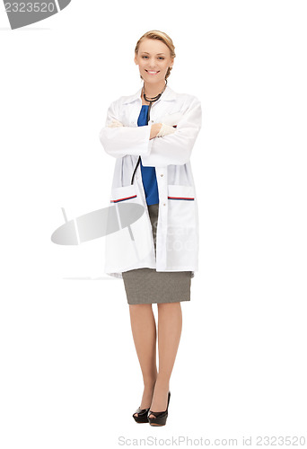 Image of attractive female doctor with stethoscope