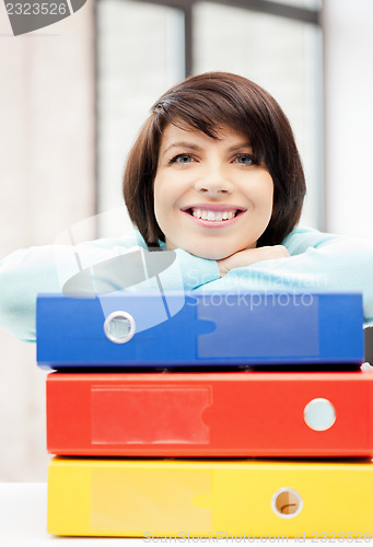 Image of woman with folders