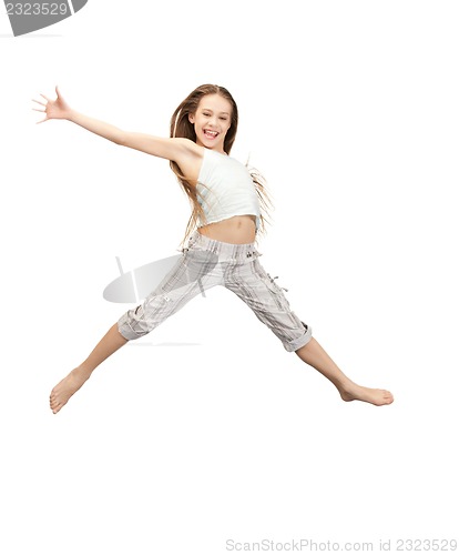 Image of jumping teenage girl