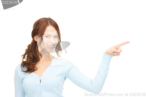 Image of businesswoman pointing her finger