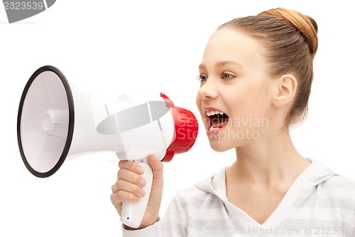 Image of teenage girl with megaphone