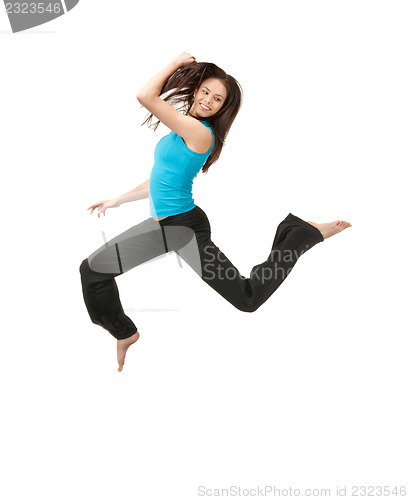 Image of jumping sporty girl