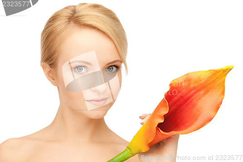 Image of beautiful woman with calla flower