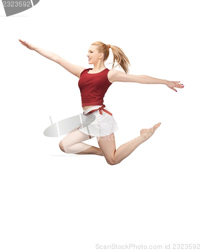 Image of jumping sporty girl