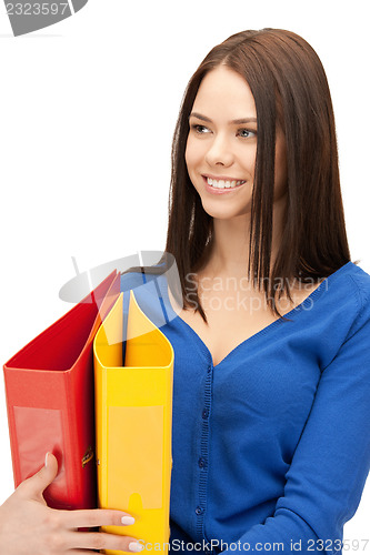 Image of woman with folders